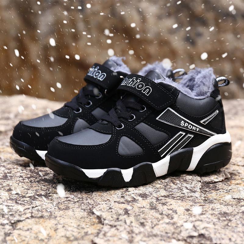 Children's Shoes Boys Sports Shoes Winter Children Cotton Shoes Plus Velvet Warm Boys Winter Non-slip Cotton Shoes