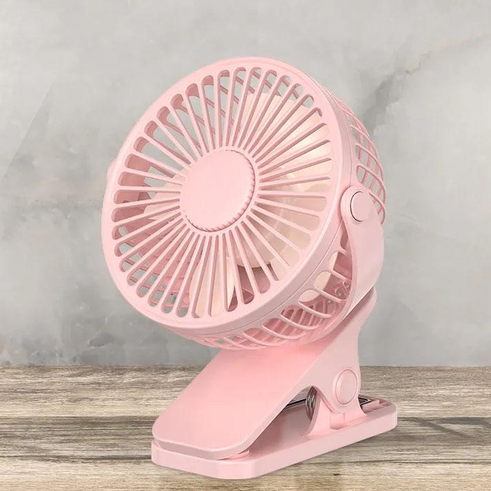 USB Mini Electric Fan Student Dormitory Clip Fan Charging Portable Desktop Fan Solid Color Bed Mute Small Fan