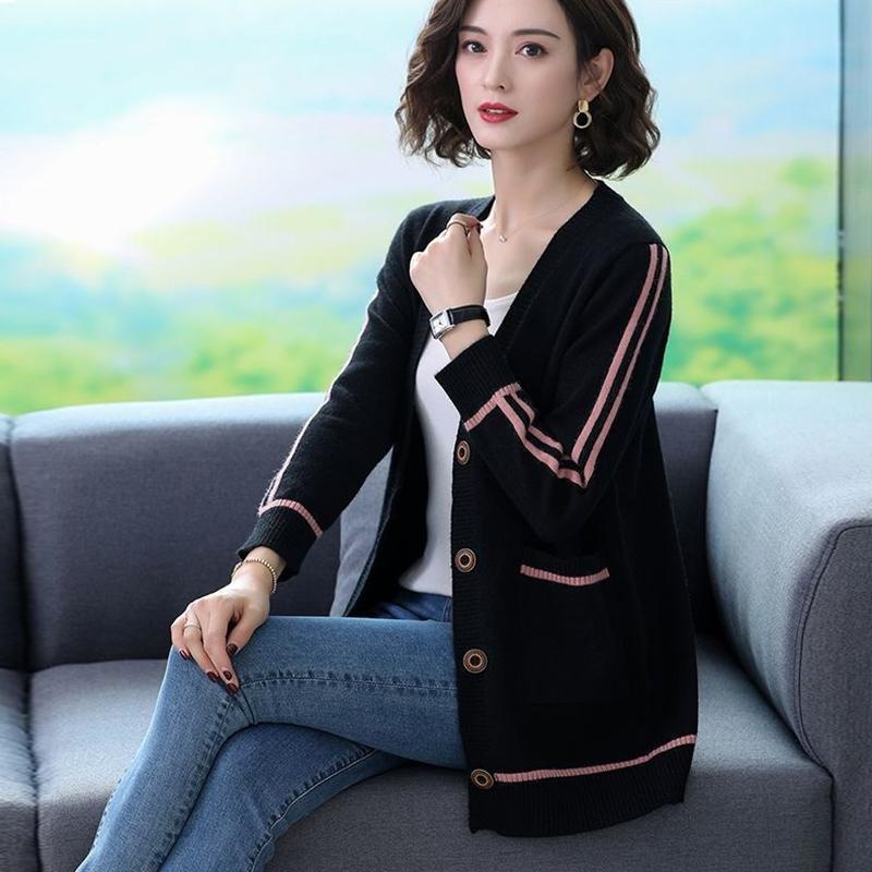 Cardigan Large Size Coat Women Loose Outer Wear Casual Sweater Spring Mid-length Knitted Sweater