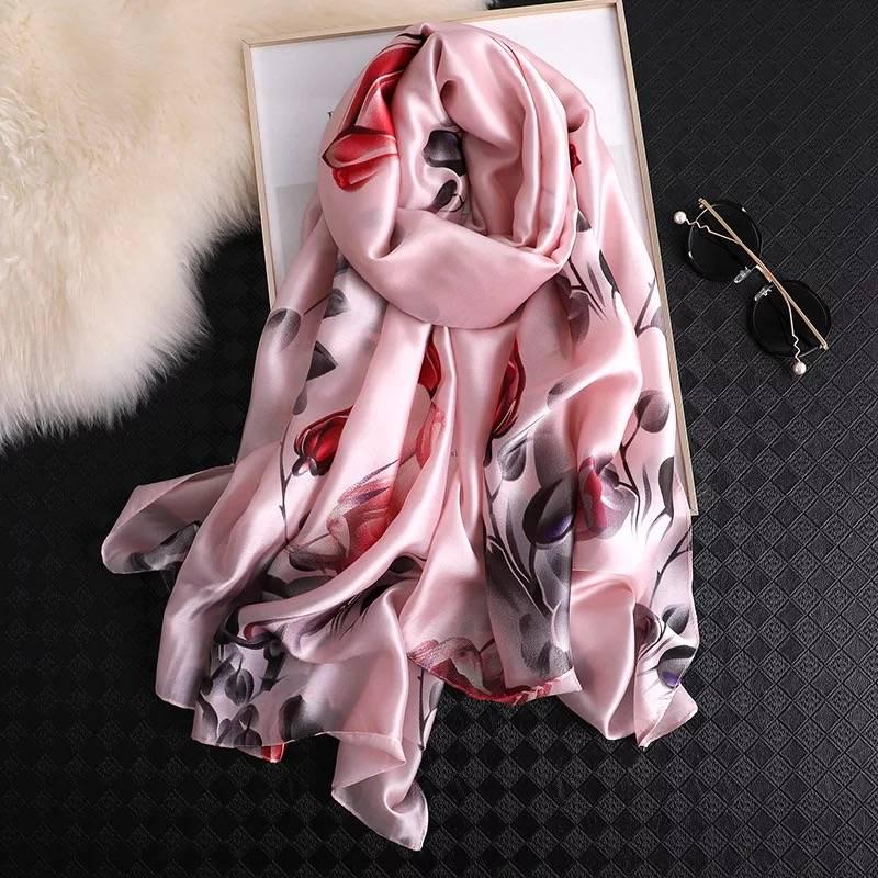 Silk Scarves Women Long Stole Hijab Shawl Pashmina Scarf Wrap Tassel Glitter Gift