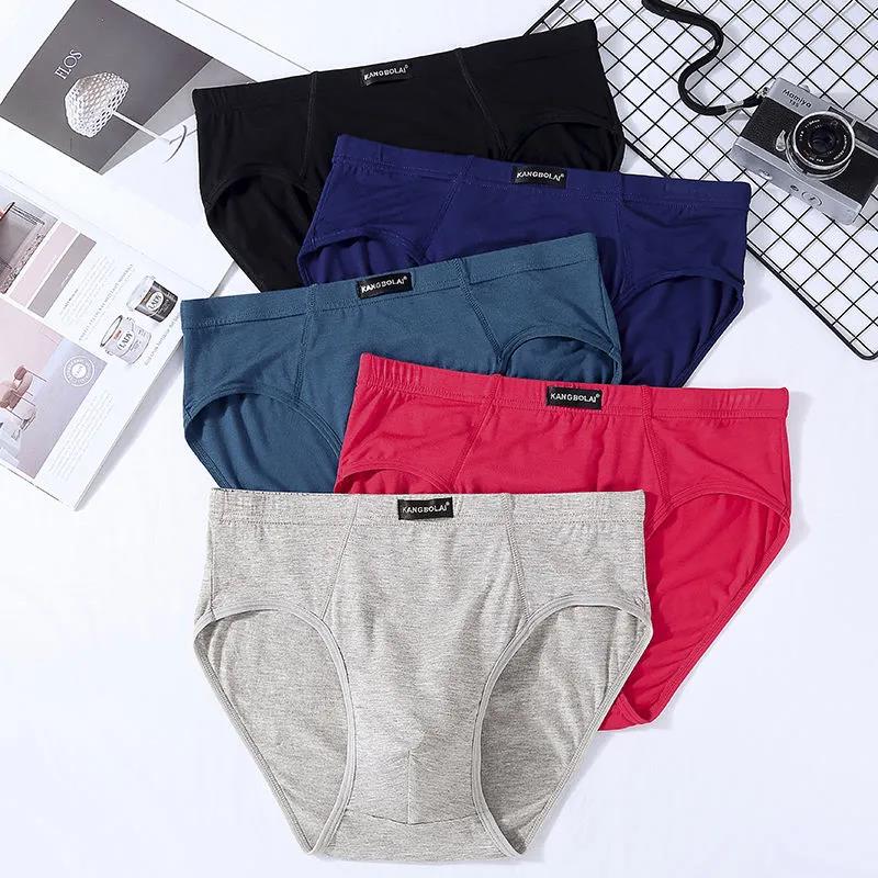 3 PCS Loose Large Size Men's Underwear Bamboo Fiber Triangle Shorts Multi Color Match