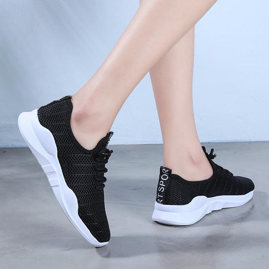 Spring and Summer Mesh Sports Shoes Women's Breathable Running Shoes Trend All-match Casual Shoes Hollow Flat Shoes Ladies Sports Shoes