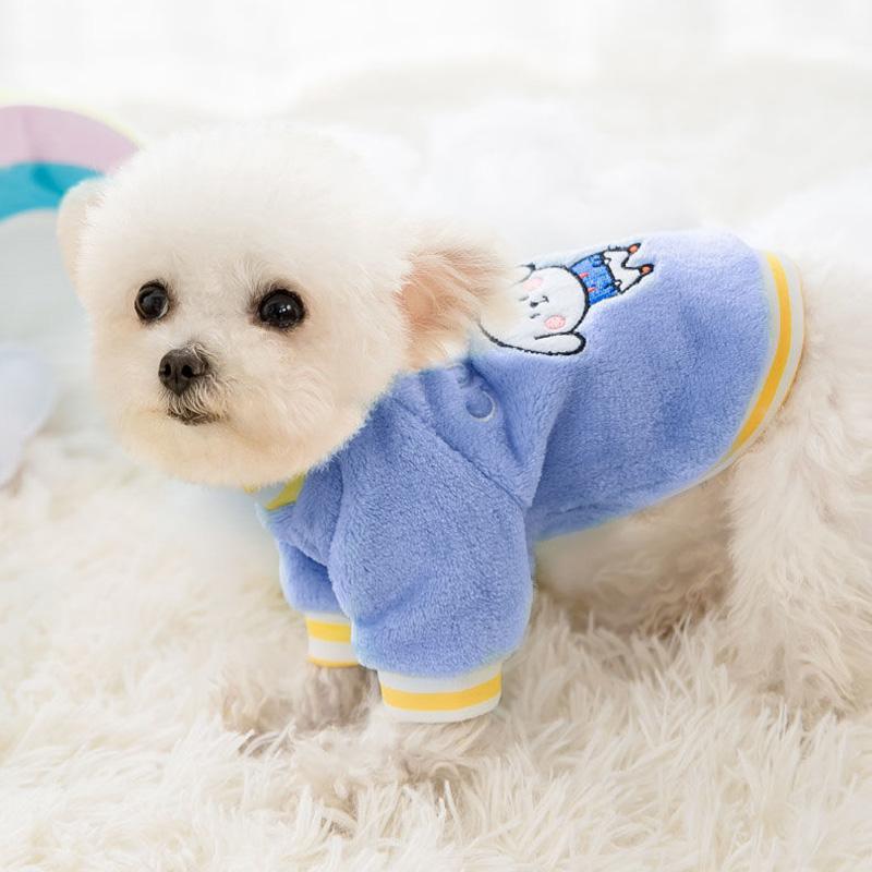 Cute Bear Dog Clothes Autumn and Winter Coral Fleece Sweater Cat Pet Small Dog Puppies Thickened Two-legged Clothes Warm Pet Winter Clothing