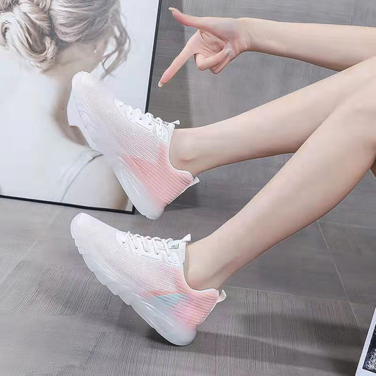 Women's Summer Mesh Breathable Shoes Korean Version All-match Student Casual Sports Shoes Ladies Comfortable Fitness Shoes