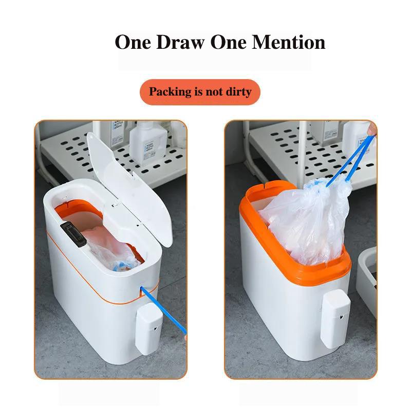 16L Smart Trash Can for Household Bedroom Fully Automatic with Lid Bathroom Deodorant Bedroom Living Room Cracked Trash Can