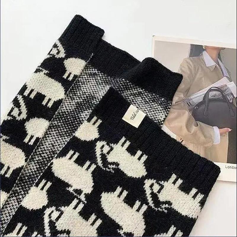 Scarf Female Winter Korean Fashion Printing Woven Scarf Thick Warm Woolen Scarf Shawl