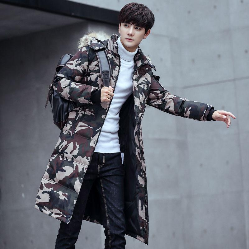 Winter Medium and Long Section Cotton Clothing Large Size Down Jacket Trend Leisure Men's Clothes