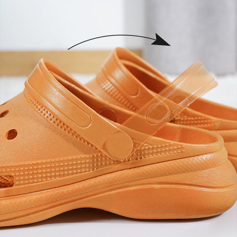 Baotou Slippers Women Wear Thick Soles To Increase Dad Non-slip High-heeled Sponge Cake Hole Shoes Beach Shoes Comfortable and Light