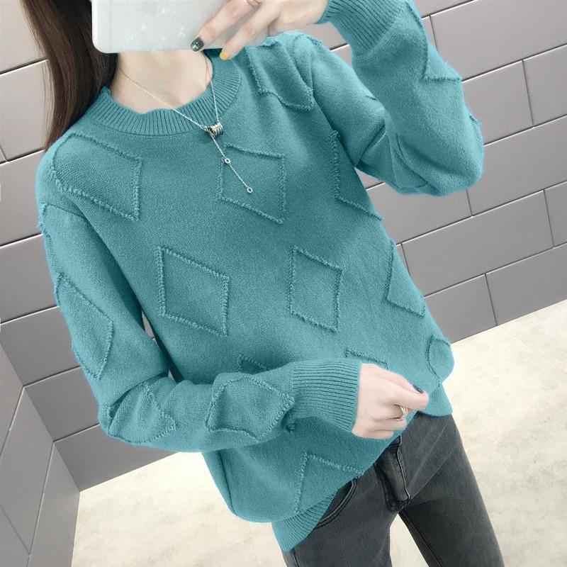 5 Colors Women Solid Color Skin-friendly Sweaters Turtleneck Rhombus Bottoming Knitwear