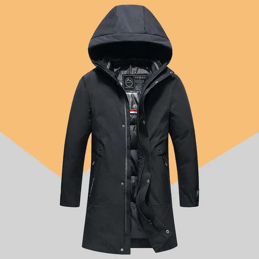 Winter Mid-length Men's Cotton-padded Clothing, Men's Cotton-padded Clothing, Cold-proof Thickening and Warm Down Jacket