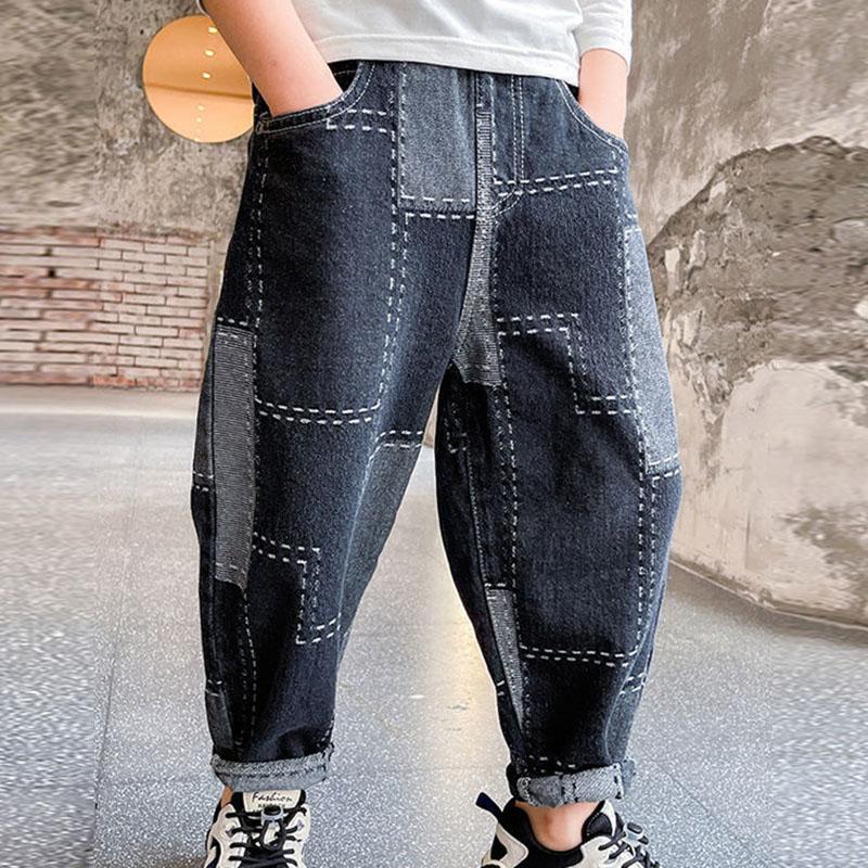 Children's Pants Boys and Girls' Jeans Autumn and Winter Loose-fitting Pants Korean Casual Pants Trousers