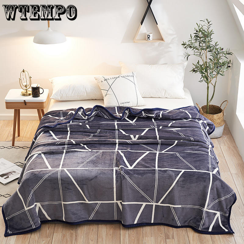 Double Zebra Pattern Ice Mink Fleece Blanket Thick Flannel Blanket Coral Fleece Sheets