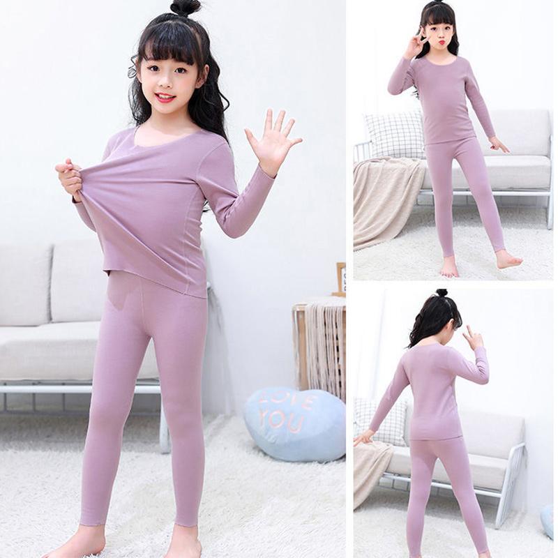 Children's Thermal Underwear Set Self-heating Inner Wear Autumn and Winter Plus Velvet Autumn Clothes Long Trousers