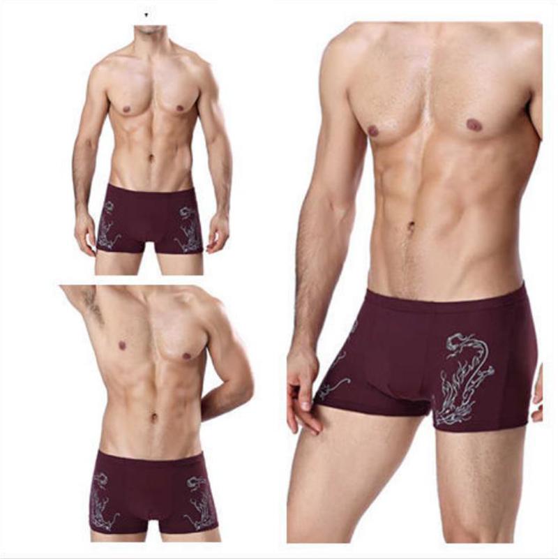 4 Pcs Men U Convex Underpants Underwear Soft and Comfortable Shorts  Boxer Shorts