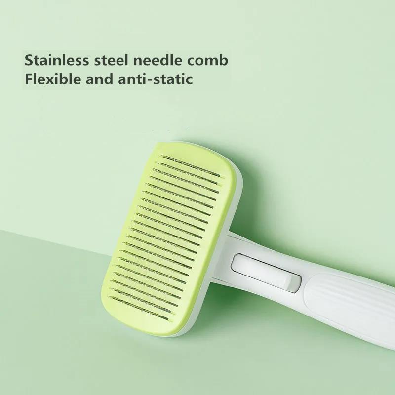 Pet Dog Comb Long Hair Dog Cat Grooming Comb Teddy Golden Retriever Husky Dog Matted Hair Remover Comb Large Dog Combing  Medium Pin Massabe Comb