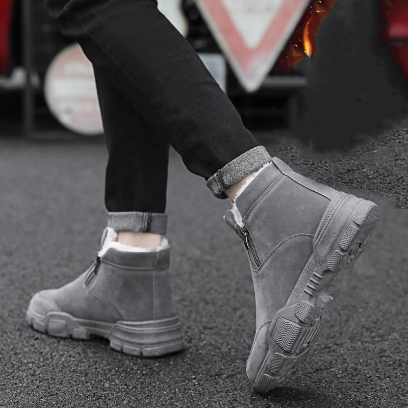 Men Boots Winter Shoes Mans Footwear Warm Fur Snow Boots Ankle Botas Men Plush Winter Sneakers