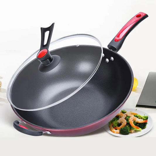 Frying Pan Non-stick Pan No Oil Smoke Pan Household Multi-function Cooking Pot Iron Pot Gas Stove Induction Cooker Universal