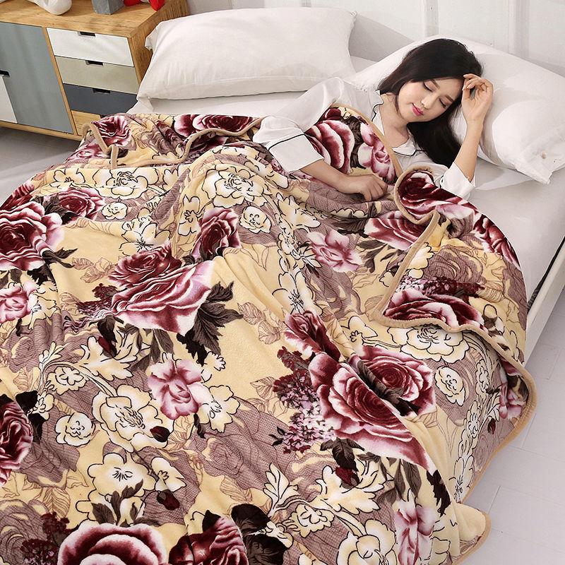 Winter Coral Fleece Blanket Flannel Blanket Cover Blanket Thicken Bed Sheet Air Conditioning Blanketsuper Warm Soft Solid Blanket