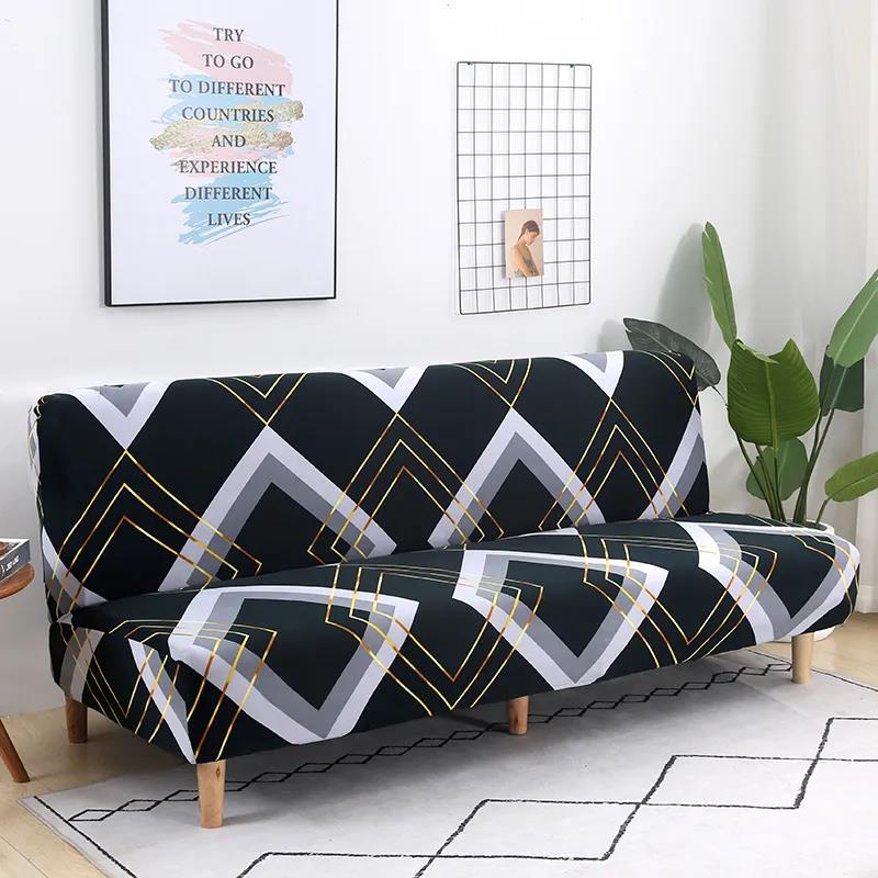 Bed Sofa Cover Slipcovers Anti-Slip Armless Seat Case