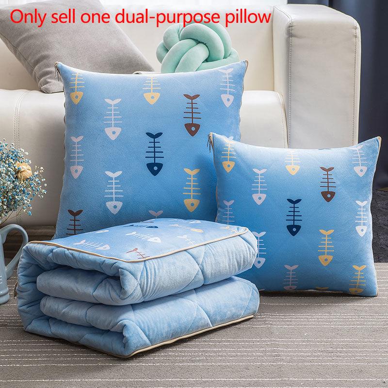 Winter Dual-use Pillow Variable Quilt Coral Fleece Home Sofa Pillow Car Warmth Artifact