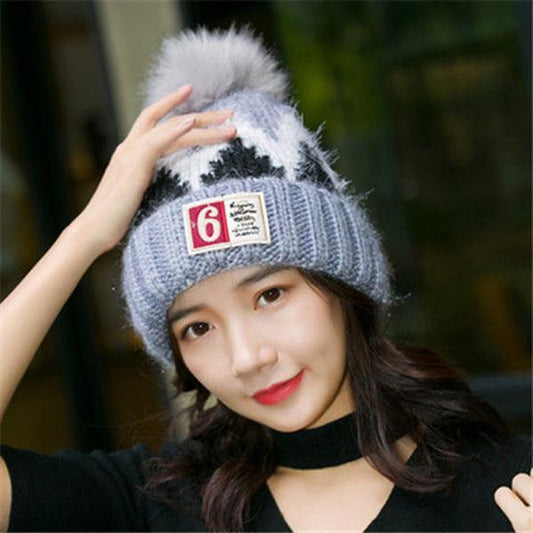 Plush Cotton hat Trendy wild hat Windproof hat Autumn winter Warm hat Thick hat Fashion Woman hat