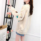 Casual Embroidery Sweater Women Loose Round Neck Pullover Sweater Thickened Warm Knitwear Jumper Outwear