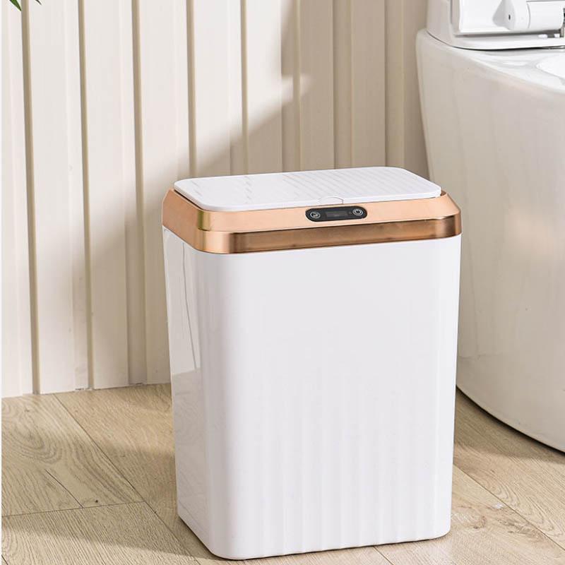 16L Battery Type Smart Sensor Trash Can Automatic with Lid Household Kick Kitchen Toilet Bathroom Living Room Deodorant Bucket Large