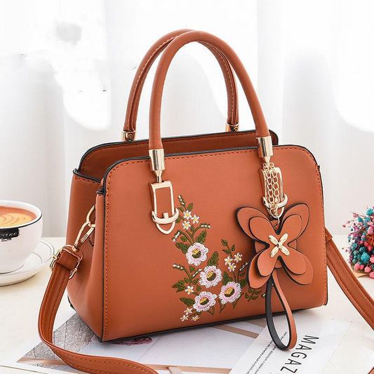 Embroidered butterfly PU Leather Handbags For Women Bags Luxury Top-Handle Bags Large Capacity Personality Crossbody Bag