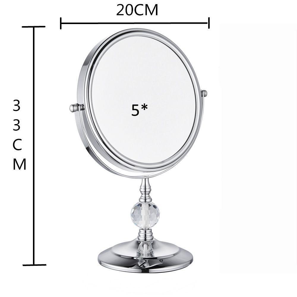 8 Inches Double-sided Mirror 3 Times 5 Times 8 Times Magnification HD Desktop Home Cosmetic Mirror Women Rotatable Mirror