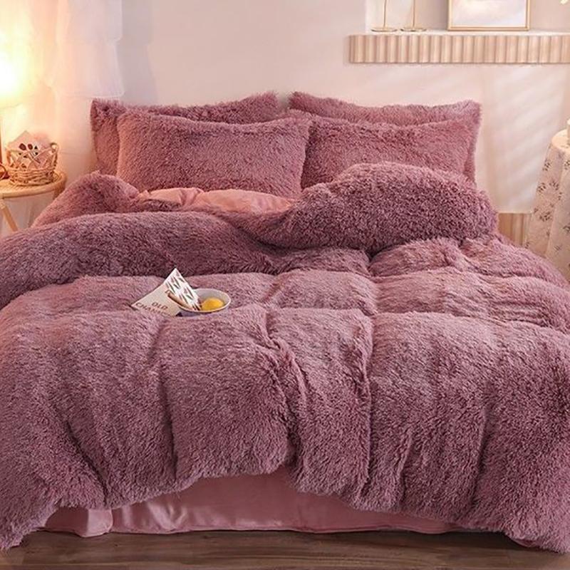 Crystal Plush Plush Bedding Winter Thick Warm Mink Four-piece Suit