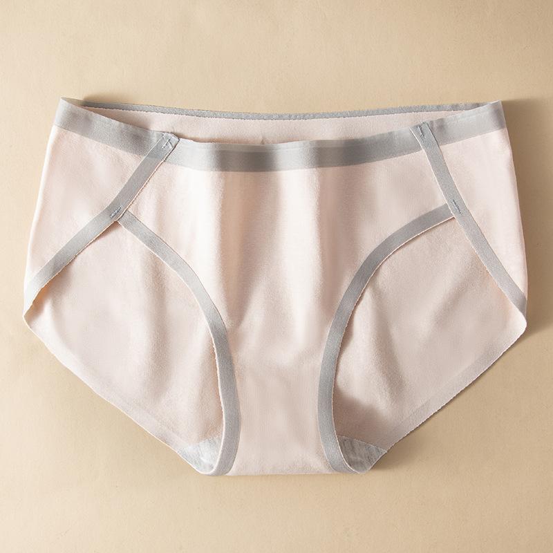 5Pcs/Set Women's Highly Elastic Large Size Causal Soft Briefs Spring and Summer Mid Waist Solid Color Seamless Cotton Panties