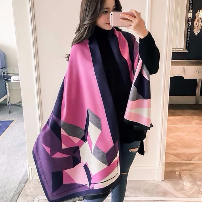 Double-sided Scarf Oversized Cashmere Shawl Dual-use Women's Winter All-match Thickened Air-conditioned Room Warm and Soft Wrap