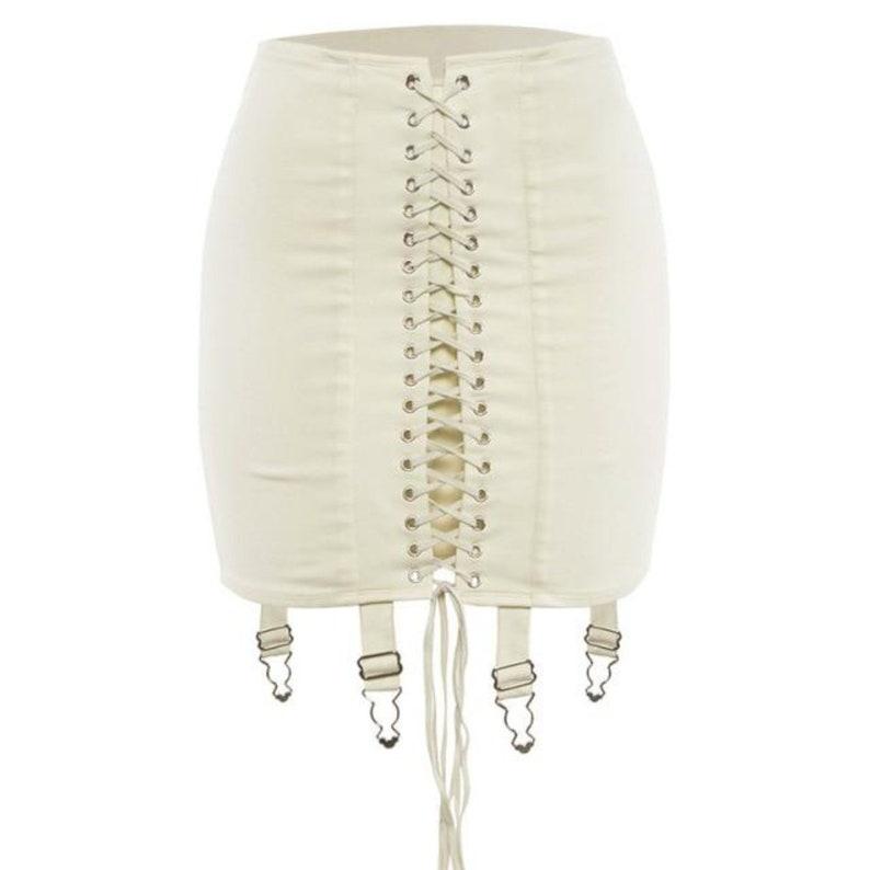 Summer Women's Lace Up Mini Skirt Personality Bandage Girdle Bag Hip Skirt Short Skirt