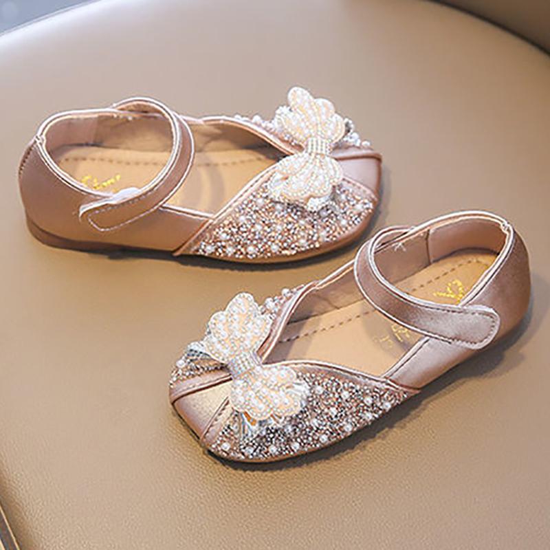 Spring Rhinestone Girls Leather Shoes Little Girls Dress Crystal Catwalk Show Princess Children's Shoes