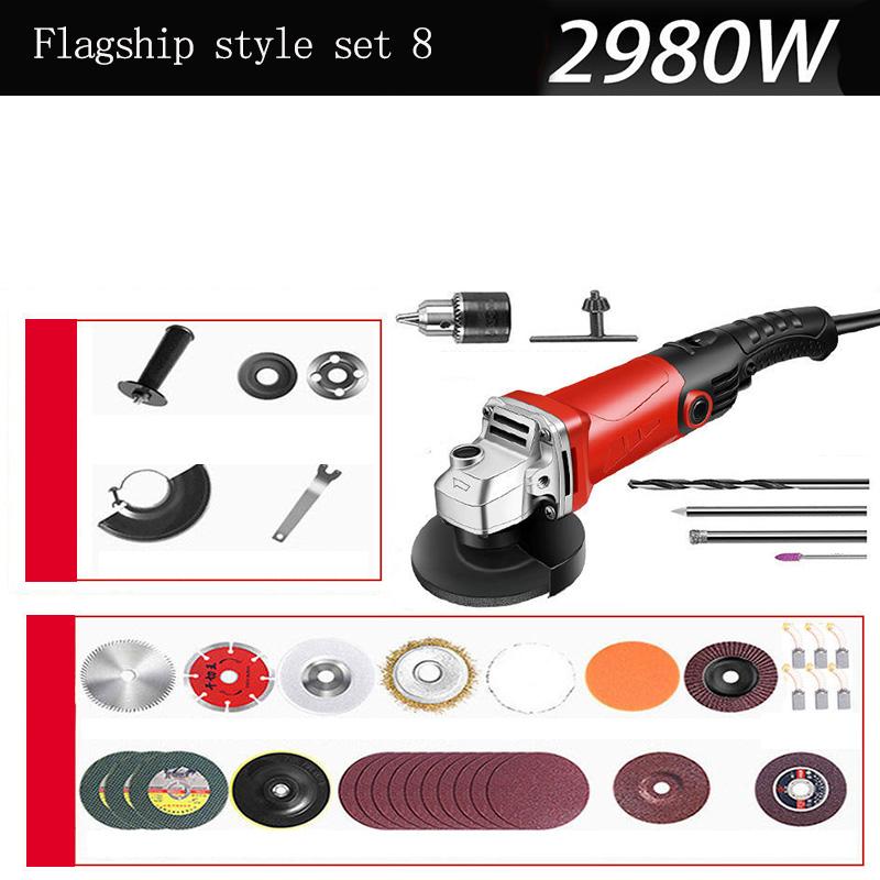 High-power Variable Speed Industrial Electric Angle Grinder Set Multi-function Grinder Cutting Machine Support 100mm Roulette