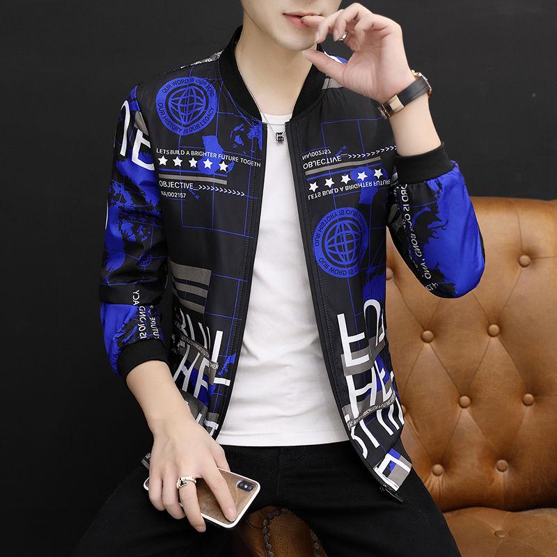 Trendy youth slim collar collar plus size jacket men's jacket spring and autumn jacket