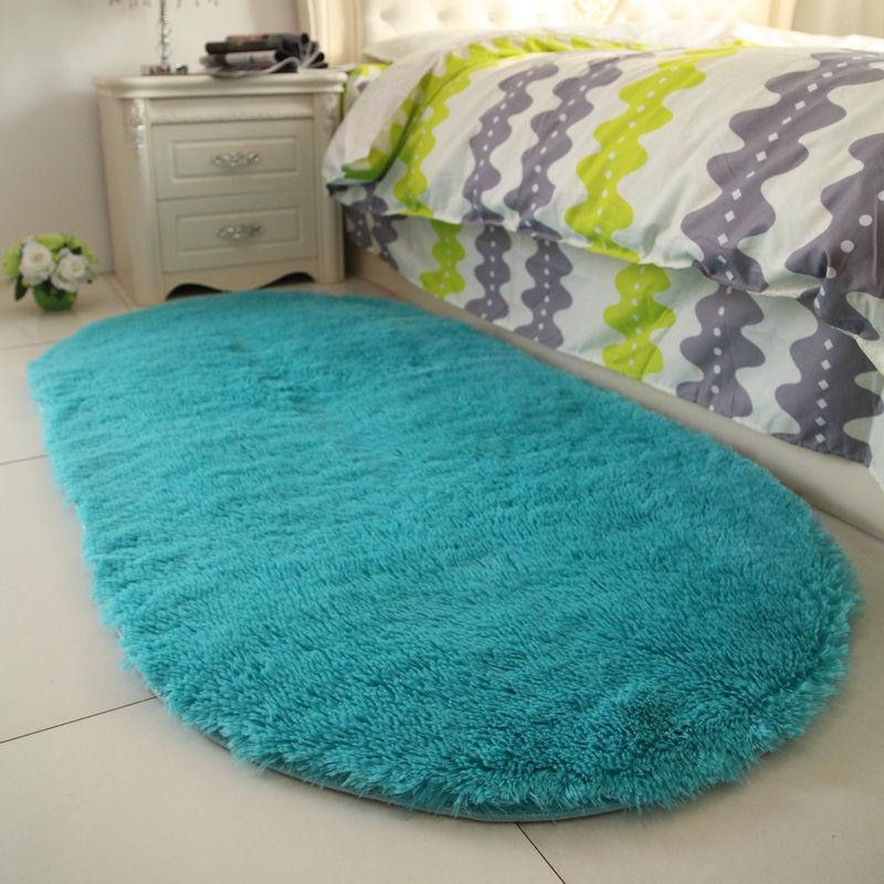 Bedside Carpet Oval Bedroom Bed Mats Under The Bed Living Room Full Room Cute Princess Wind Plush Mats