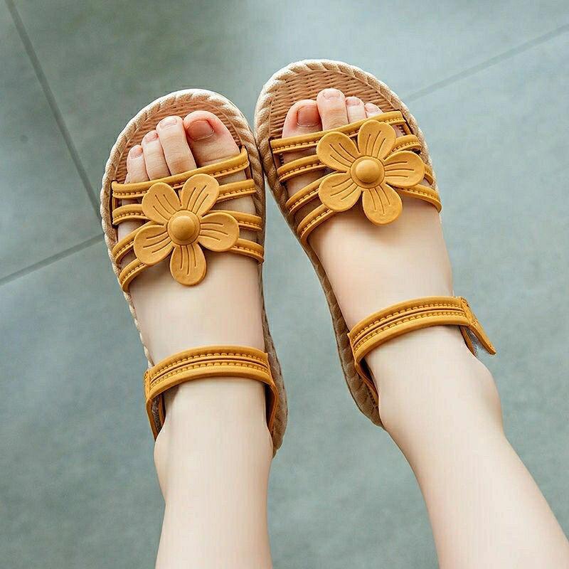 Girls Sandals Gladiator Flowers Sweet Soft Children's Beach Shoes Kids Summer Floral Sandals Princess Fashion Cute High Quality