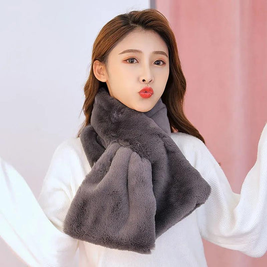 Autumn and Winter Women's Plush Scarf Korean Fashion Imitation Rabbit Fur Collar Collar Wild Plush Collar