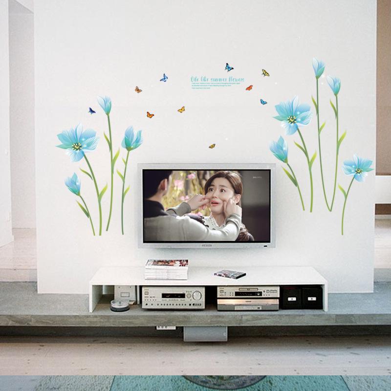 Magic Flower Living Room Bedroom Decoration Sticker Removable Waterproof Lily Wall Sticker