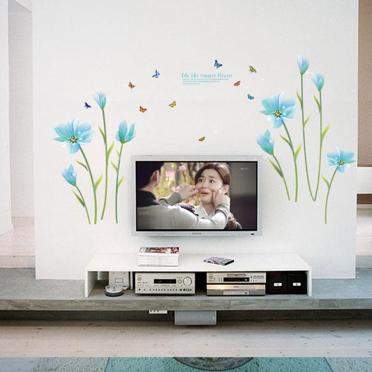 Magic Flower Living Room Bedroom Decoration Sticker Removable Waterproof Lily Wall Sticker