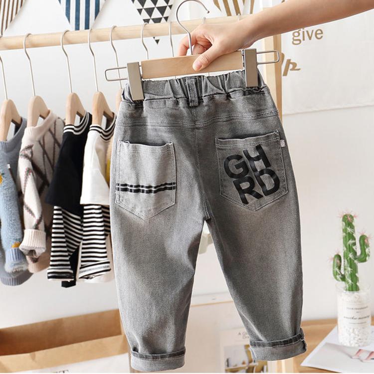 Children's Pants Summer Thin Jeans Korean Print Letter Loose Boy Girl Jeans Leggings Casual Pants