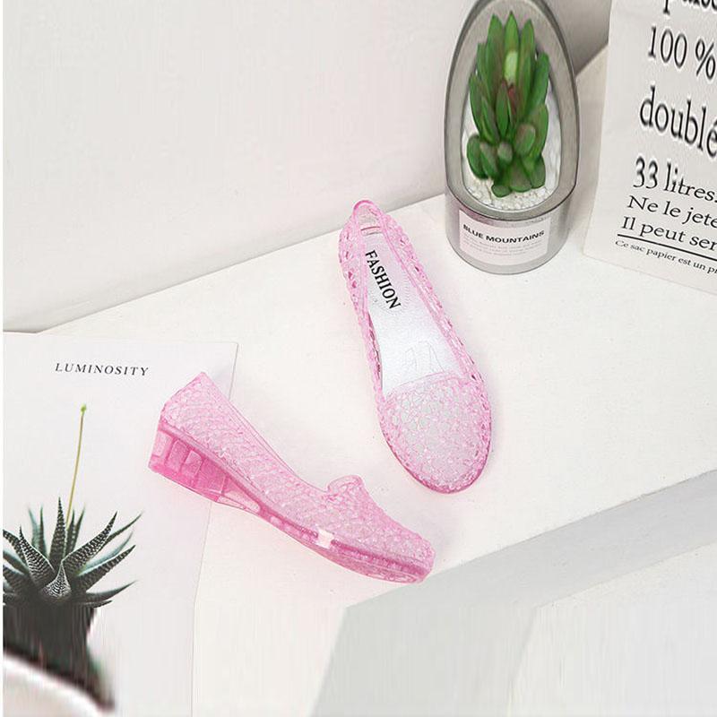 Jelly Shoes Sandals Female Summer Exterior Wearing Sand Beach Korean Version Increase Anti-slip Shoes