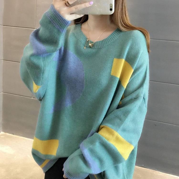 Women Sweaters and Pullovers Autumn Winter Long Sleeve Pull Femme Casual Loose Knitted Sweater