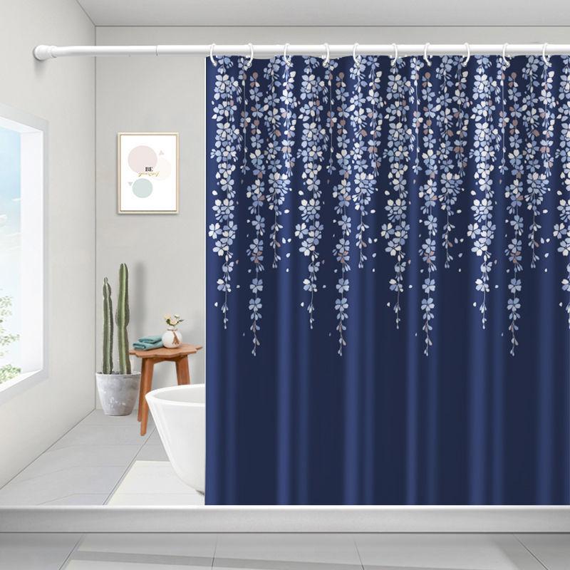 Shower Curtain, Waterproof and Mildew Proof Cloth, Separate Wet and Dry Bathroom Shower Curtain