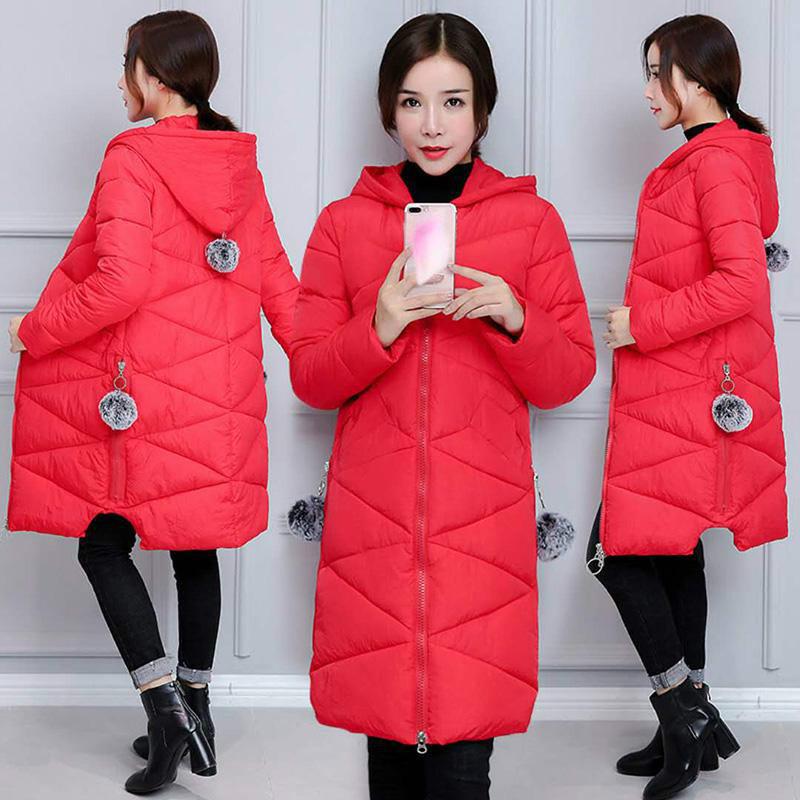 Winter Long Sleeve Warm Jacket Fashion Large Size Down Jacket Winter Woman's Cotton Clothing Woman's