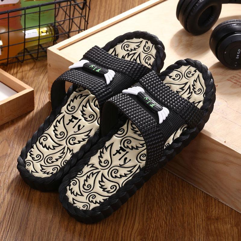 Unisex Deodorant Anti-Slip Slippers Men's Summer Home Indoor Leisure Sandals and Slippers Bathing Waterproof Slippers Outside Wear Korean Beach Shoes