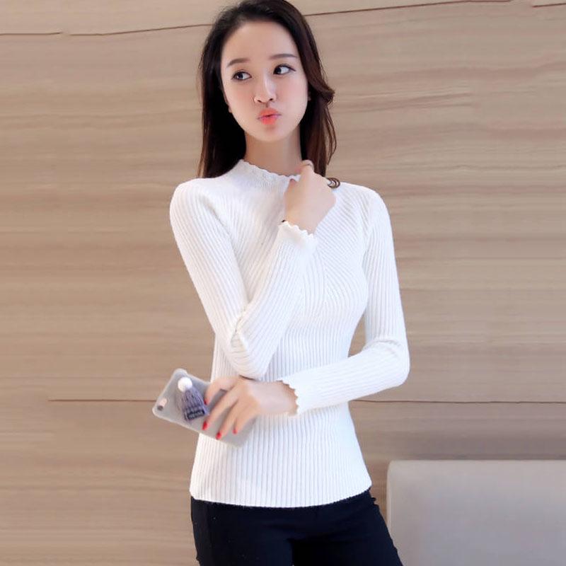 Knitted Sweater Women Slim Pullover Tops Casual Jumpers Winter Thin Sweaters Pull Femme Autumn