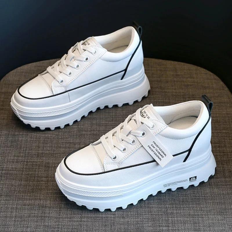 Inner Increased White Shoes Women's Thick-soled Wild Platform Shoes Sports Shoes Casual Shoes Sneakers Single Shoes