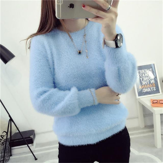 Women Turtleneck Sweater Loose Slim Solid Pullover Winter Knitwear Jumper